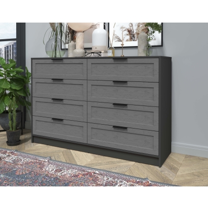 Kомод Тренд КТ-К157 (Антрацит ЛДСП/ Дуб серый ЛМДФ) Ш1565 В1020 Г451